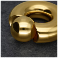 Anneau à Vis Monstre Doré 12mm Anneau à Vis Monstre Doré avec 12mm d'épaisseur et 19mm de diamètre intérieur sur fond gris