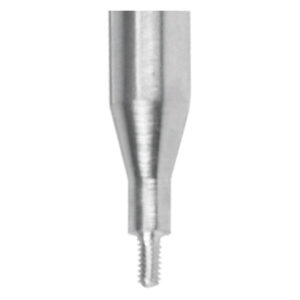 Tige de maintien argentée pour filetage intérieur en acier inoxydable sur fond blanc