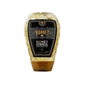 Bouteille transparente Honey Stencil avec étiquette noire, 250 ml