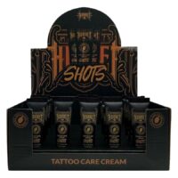 Boîte de Shots de Crème de Soin pour Tatouages de Wildcat Boîte noire avec shots de crème de soin pour tatouages, inscription décorative, marque Wildcat