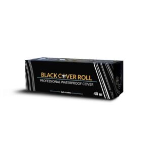 Rouleau de couverture noir imperméable 40m sur fond blanc