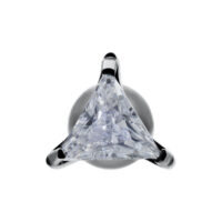 Barbell d'oreille triangle en cristal noir Barbell d'oreille en titane noir avec triangle en cristal clair