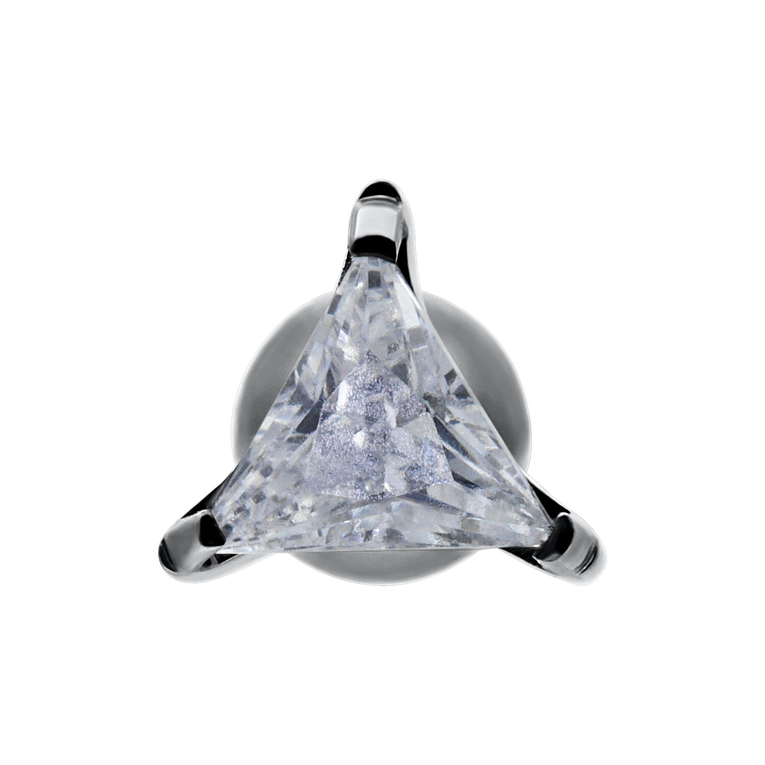 Barbell d'oreille triangle en cristal noir Barbell d'oreille en titane noir avec triangle en cristal clair