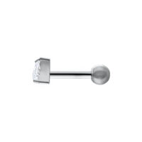 Barbell d'oreille en cristal triangulaire, titane Barbell d'oreille en titane avec cristal triangulaire sur fond blanc
