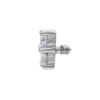 Embout en cristal argenté 0,8 mm Embout de piercing argenté avec cristaux clairs et filetage externe, fond de studio
