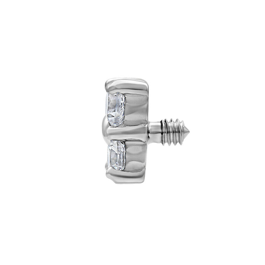 Embout en cristal argenté 0,8 mm Embout de piercing argenté avec cristaux clairs et filetage externe, fond de studio