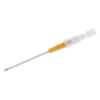 Aiguille de piercing médicale en acier chirurgical Aiguille de piercing en acier chirurgical avec manche transparent sur fond blanc