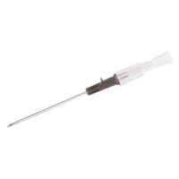 Aiguille de piercing médicale en acier chirurgical Aiguille de piercing en acier chirurgical avec manche transparent sur fond blanc