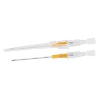 Wildcat aiguille de piercing acier chirurgical 316L Deux aiguilles de piercing médicales en acier chirurgical avec des détails jaunes sur fond blanc
