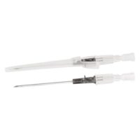 Aiguille de piercing Wildcat en acier chirurgical Deux aiguilles de piercing transparentes en acier chirurgical sur fond blanc