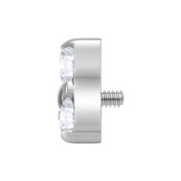 Trinity embout argent avec pierres cristallines Embout Trinity argenté avec pierres cristallines sur fond blanc