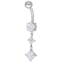 Banane en argent avec cristaux, 8 mm Banane en argent avec cristaux clairs sur fond blanc