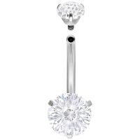Banane en cristal Firework argentée 8mm Banane argentée avec cristal clair sur fond blanc