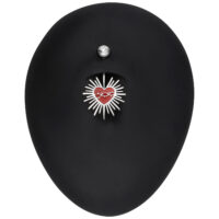 Barbell Sacred Heart argenté 10mm Bananabell argenté avec cœur rouge et fil barbelé sur fond noir