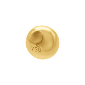 Boule en or 18k Clip In avec marquage 750 sur fond blanc