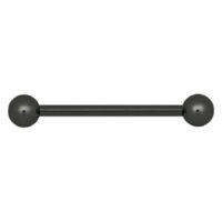 Barbell en acier noir 18 mm Barbell noir avec deux extrémités rondes sur fond blanc