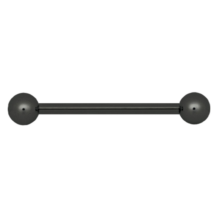 Barbell en acier noir 18 mm Barbell noir avec deux extrémités rondes sur fond blanc