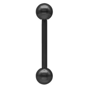 Barbell noir avec deux boules sur fond blanc