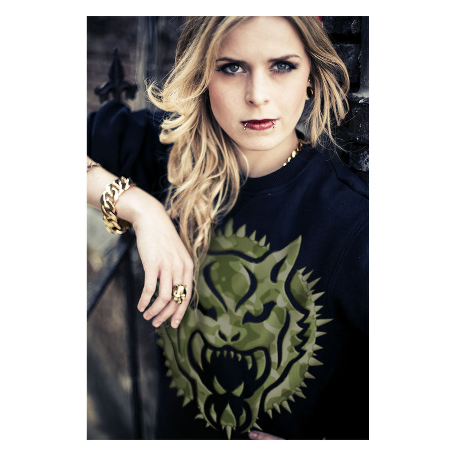 Sweatshirt Wildcat Camouflage Femme avec sweatshirt noir Wildcat à motif camouflage