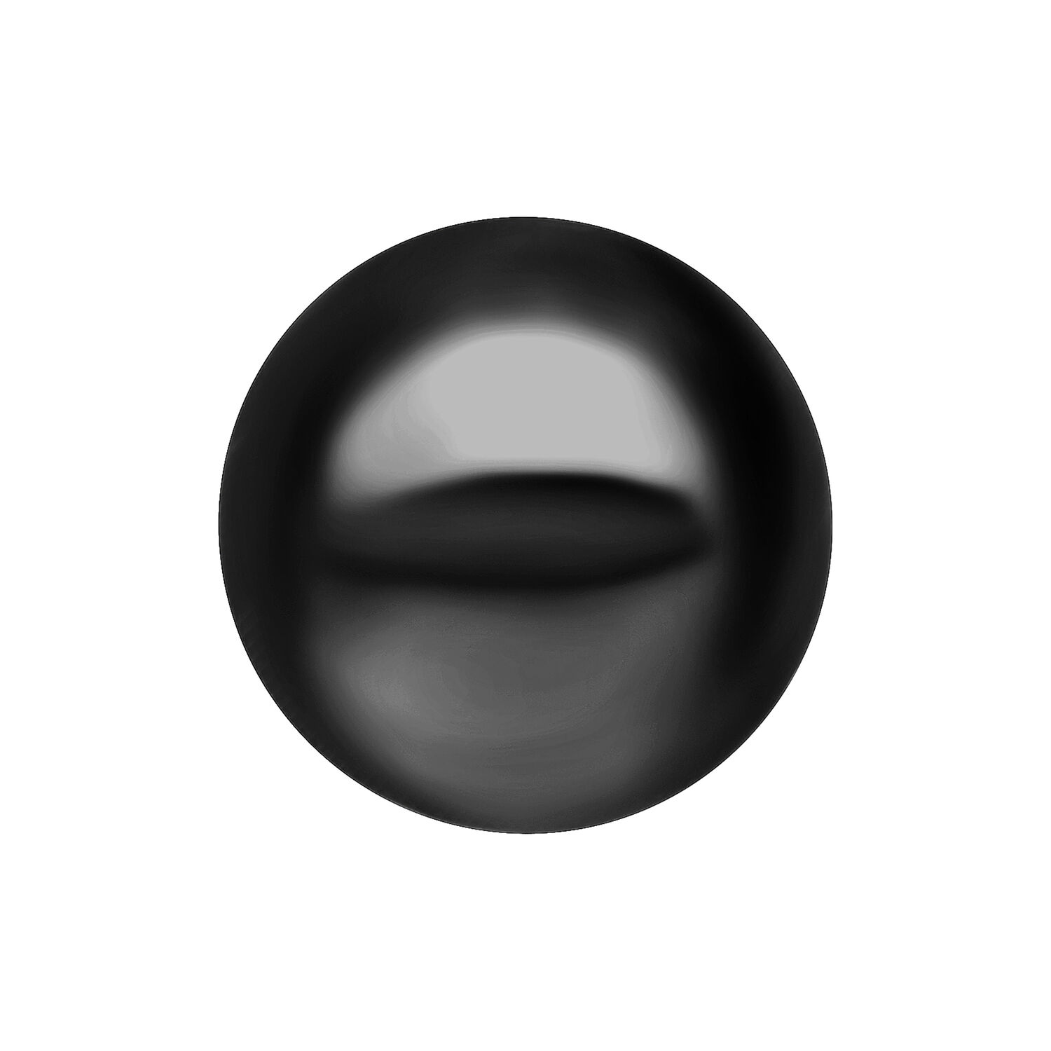 Boule en titane noir pour piercings Boule en titane noir avec filetage externe sur fond blanc, 6 mm