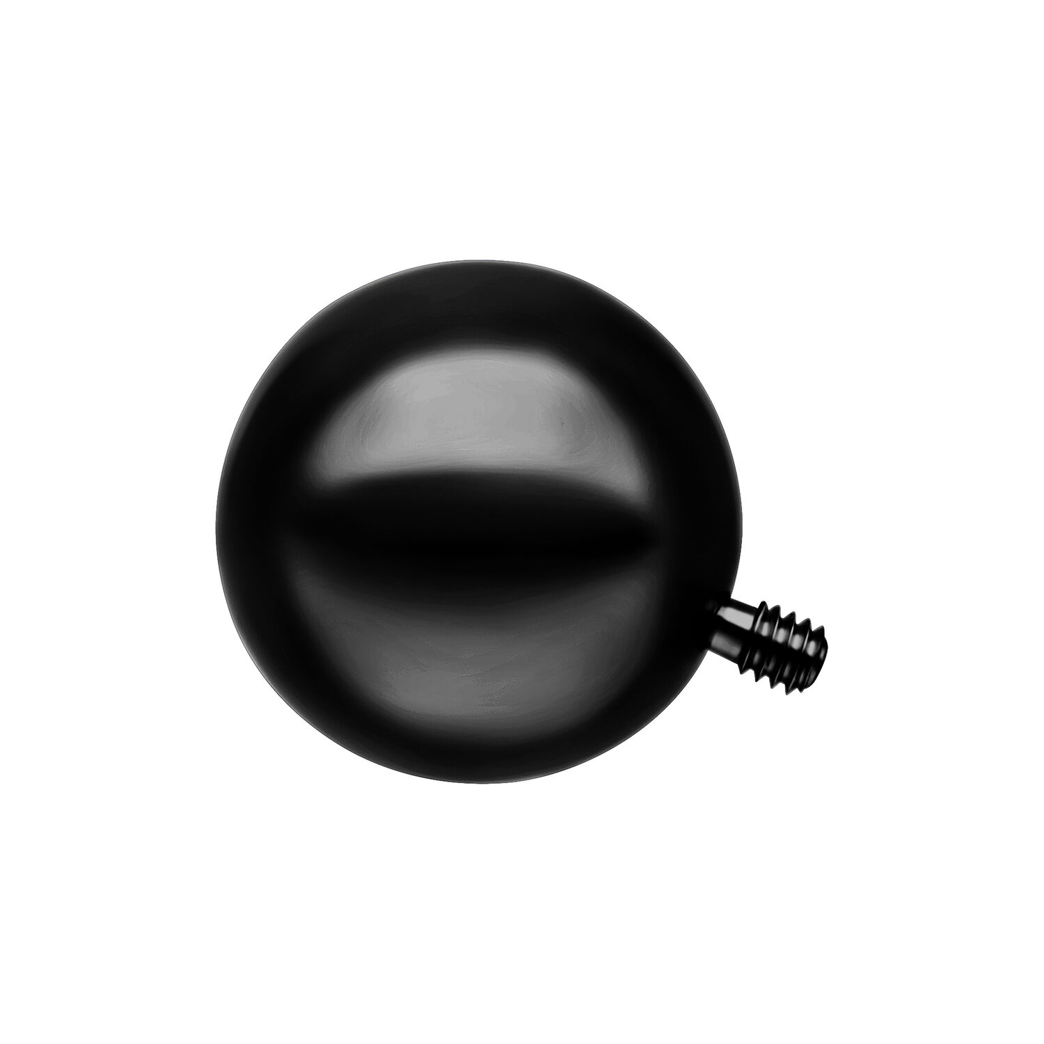 Embout Rattleball en titane noir Rattleball noir en titane avec filetage externe sur fond blanc