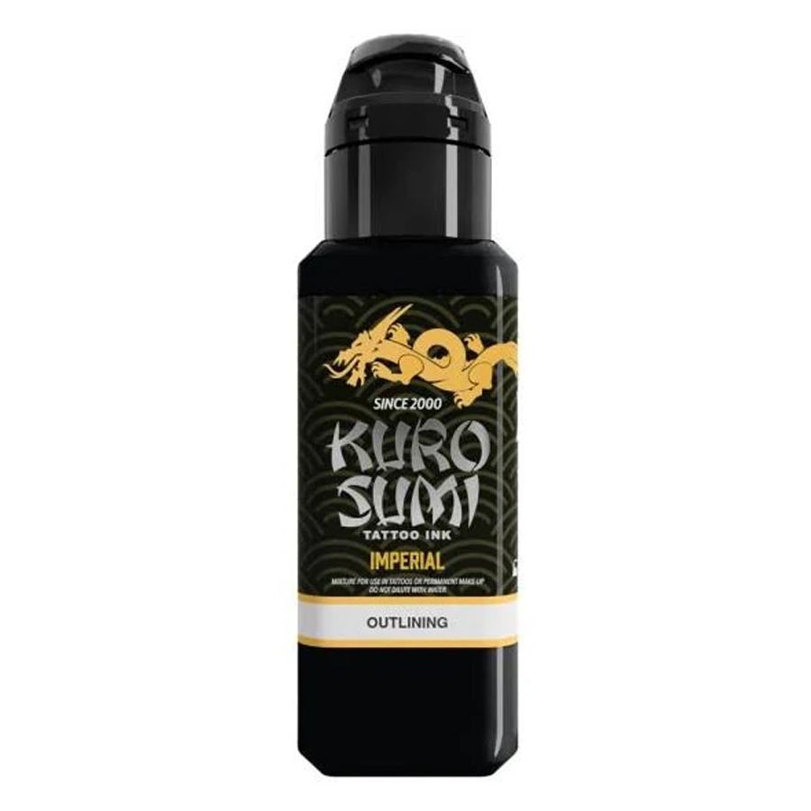 Kuro Sumi Encre de Tatouage Noire 44ml Bouteille d'encre de contour Kuro Sumi Imperial, noire, 44ml
