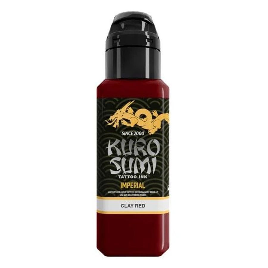 Kuro Sumi Imperial Clay Red Tattoo Ink Encre rouge Kuro Sumi Imperial Clay Red sur fond blanc