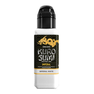 Encre de tatouage blanche Kuro Sumi en flacon de 88 ml sur fond blanc