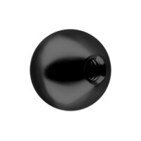 Embout de piercing noir avec cristal Embout noir et brillant pour piercings avec cristal clair, sur fond blanc
