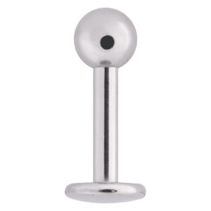 Labret en acier chirurgical argenté sur fond blanc