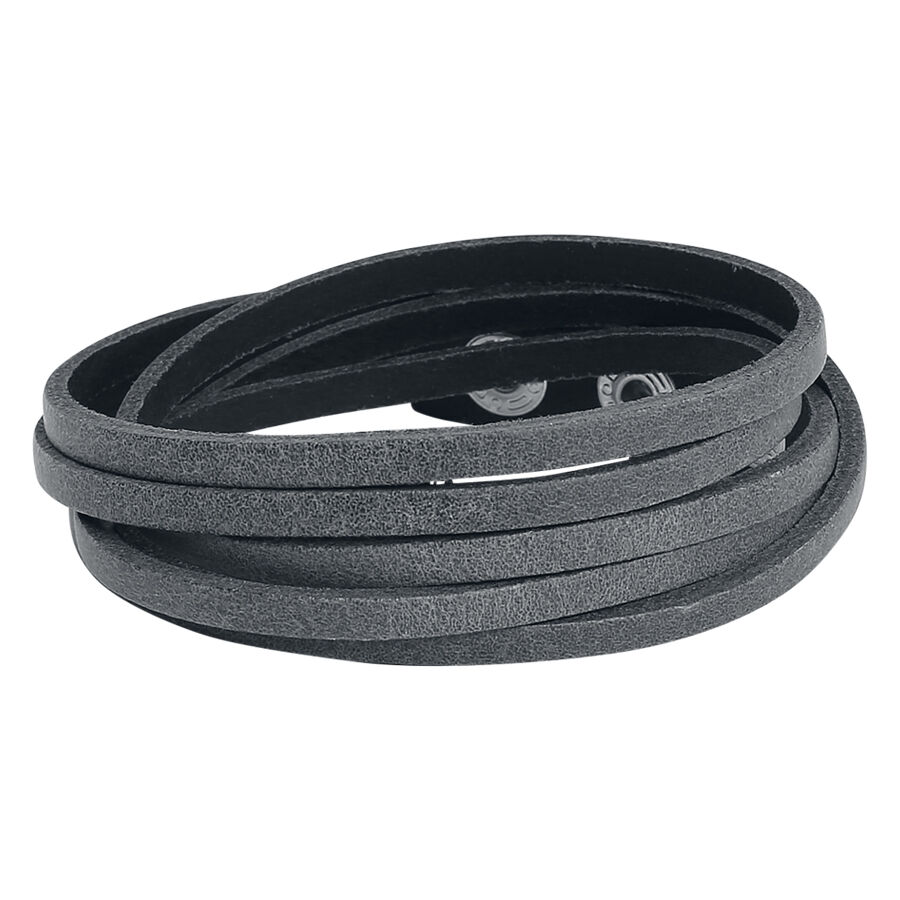 Bracelet en cuir noir design Wildcat Bracelet unisexe en cuir noir de Wildcat sur fond blanc