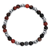 Heartbroken bracelet en acier chirurgical Bracelet unisexe en acier chirurgical avec pierres rouges et noires sur fond blanc