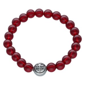 Bracelet Bloody Leviathan Knot rouge en simili cuir sur fond blanc