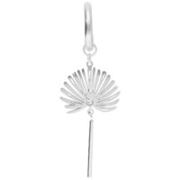 Petites créoles argentées avec cristal Boucle d'oreille argentée style petticoat avec cristal clair sur fond blanc
