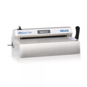 MELAseal 200 appareil de scellage en acier inoxydable argenté sur fond blanc