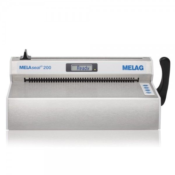 MELAseal 200 appareil de scellage avec boîtier en acier inoxydable Appareil de scellage MELAseal 200 en acier inoxydable sur fond blanc