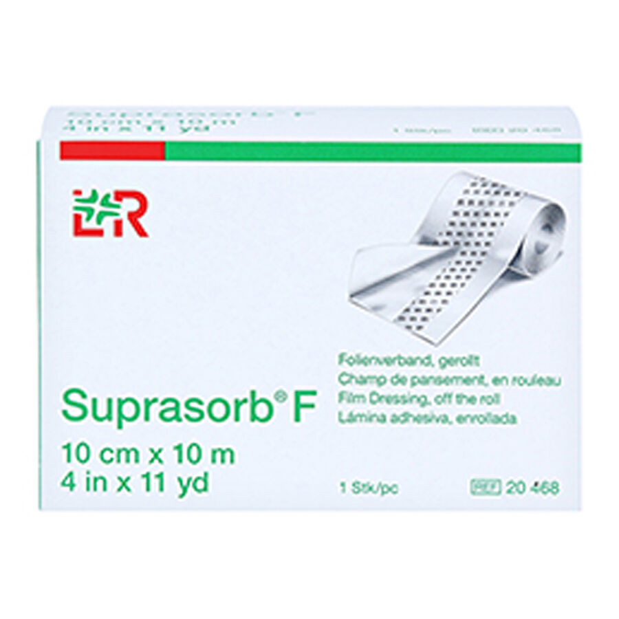 Suprasorb® F pansement film 10cm x 10m Emballage de Suprasorb® F pansement film en rouleau, 10cm x 10m