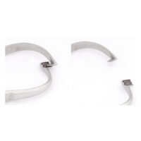 Première utilisation DA/SK 3.0 en acier inoxydable Outil de piercing argenté en acier inoxydable sur fond blanc
