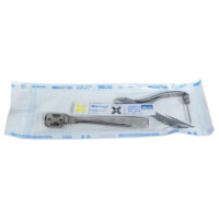 Indicateur MELAcontrol Type 5 dans un sachet de stérilisation transparent sur fond blanc