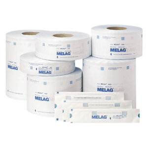 Kit d'emballage de stérilisation blanc de Melag sur fond neutre