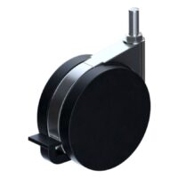 Pince à roulettes noire pour station de tatouage Rouleau en aluminium noir pour station de tatouage sur fond blanc