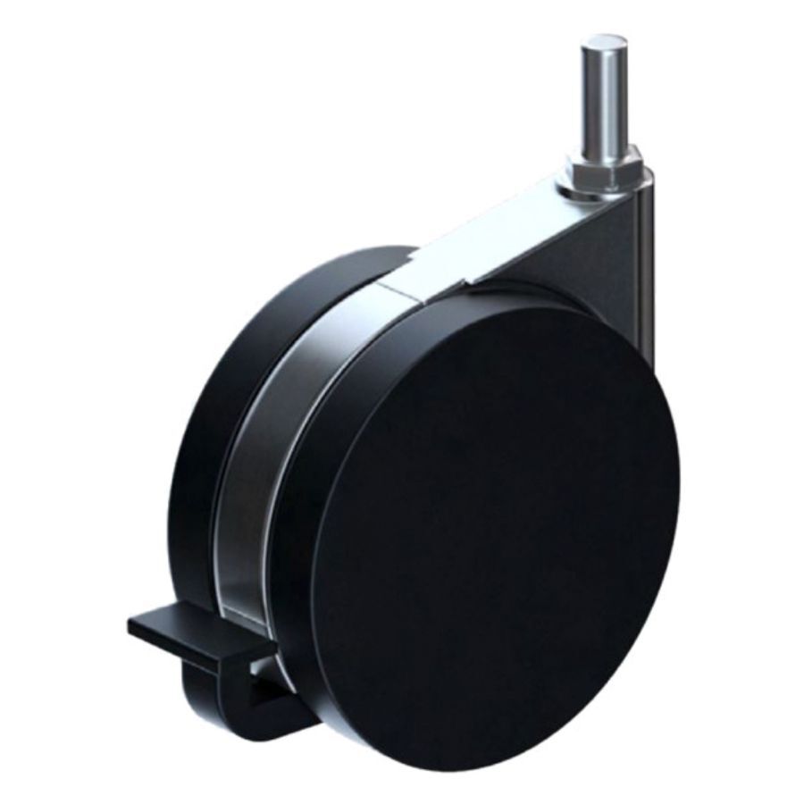 Pince à roulettes noire pour station de tatouage Rouleau en aluminium noir pour station de tatouage sur fond blanc