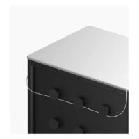Meta Tattoo Workstation Ultimate 2.0 Noir Workstation de tatouage noire avec surface en aluminium sur fond blanc