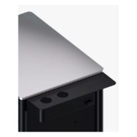 Meta Tattoo Workstation Ultimate 2.0 en Noir Poste de travail pour tatouage noir en aluminium avec surface plate sur fond blanc