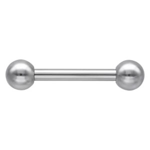 Barbell argenté avec boules polies sur fond blanc