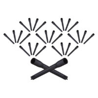 bâtonnets mélangeurs en plastique noir pour Ink Mixer Plusieurs bâtonnets mélangeurs stériles en plastique noir sur fond blanc
