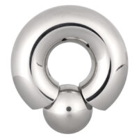 Monster Screw In Ring en acier chirurgical Anneau Monster Screw In en acier chirurgical argenté avec fermeture à bille sur fond blanc