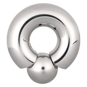 Anneau Monster Screw In en acier chirurgical argenté avec fermeture à bille sur fond blanc