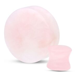 Plug en pierre rose de Wildcat sur fond blanc, deux tailles visibles