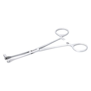 Outil Septum Close End argenté sur fond blanc